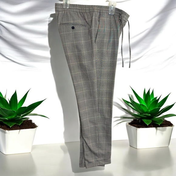 H&M Men’s Plaid Slim Fit Pull On Cuffed Pants - Picture 13 of 16